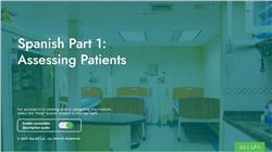 Spanish Part 1: Assessing Patients